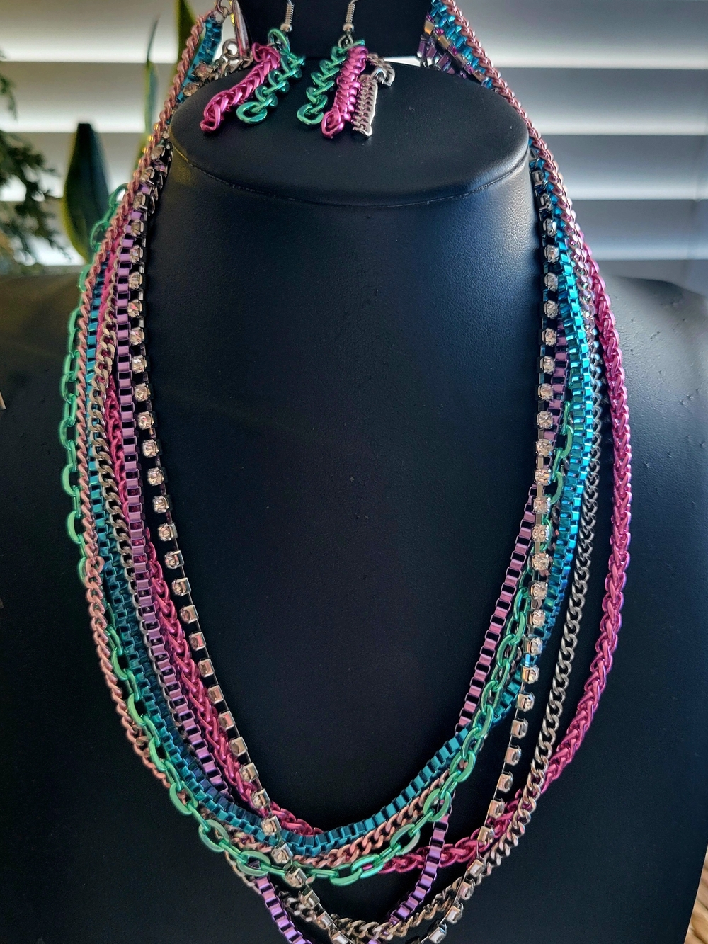 Paparazzi Layered Multi-Chain Statement Necklace and Earrings